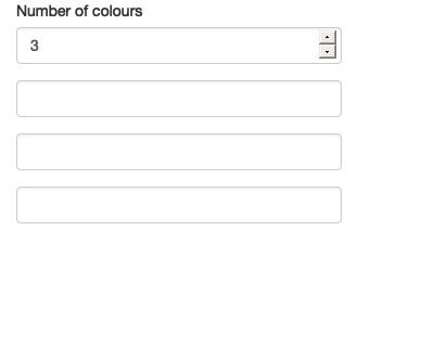 App on load (left), after setting n to 3 (middle), then entering some colours (right). See live at <https://hadley.shinyapps.io/ms-render-palette>.