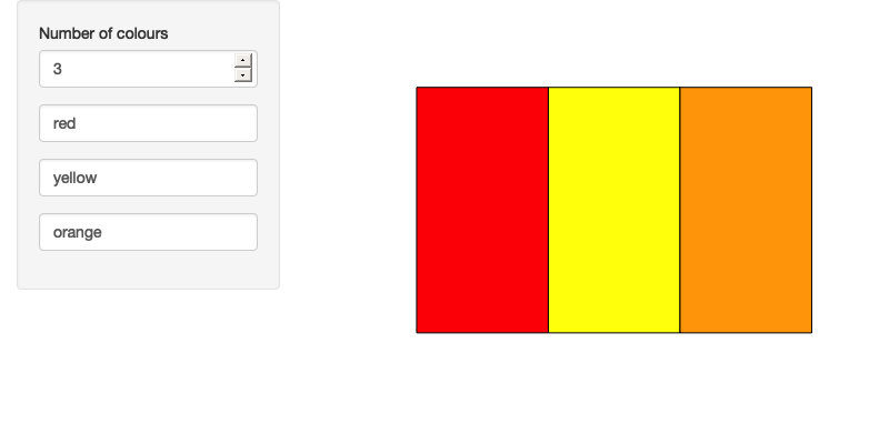 Filling out the colours of the rainbow (left), then reducing the number of colours to 3 (right); note that the existing colours are preserved. See live at <https://hadley.shinyapps.io/ms-render-palette-full>.