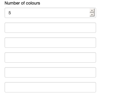 App on load (left), after setting n to 3 (middle), then entering some colours (right). See live at <https://hadley.shinyapps.io/ms-render-palette>.