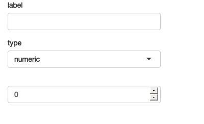 App on load (left), then changing type to numeric (middle), then label to 'my label'. See live at <https://hadley.shinyapps.io/ms-render-simple>.