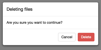 A dialog box checking whether or not you want to delete some files.