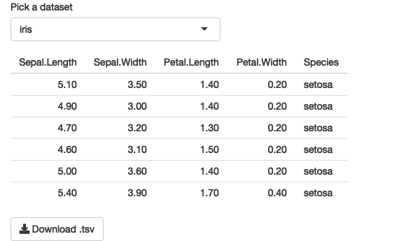 A richer app that allows you to select a built-in dataset and preview it before downloading. See live at <https://hadley.shinyapps.io/ms-download-data>.